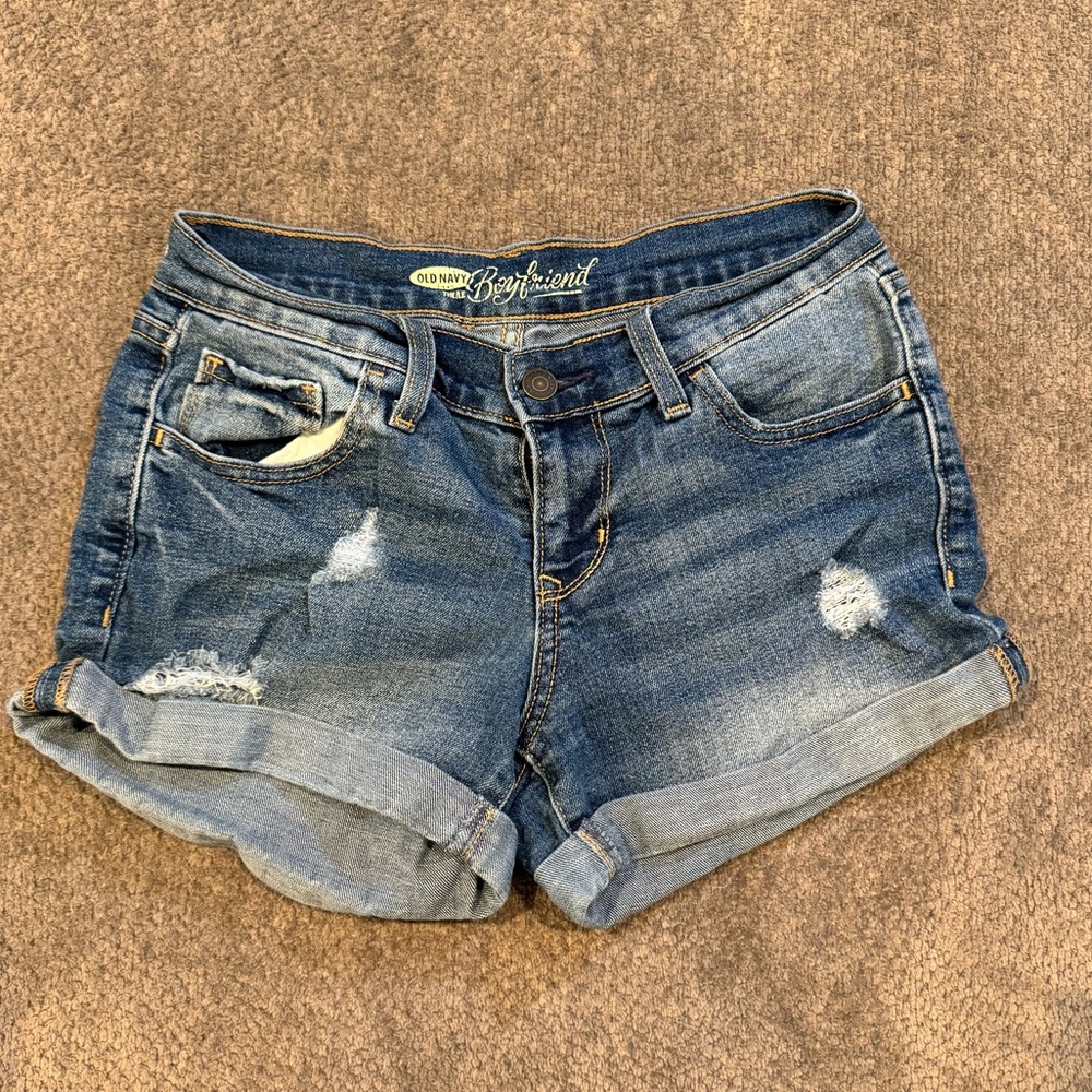 Denim low rise shorts